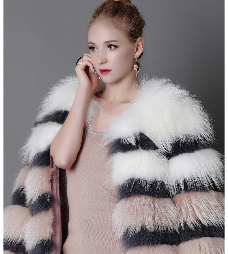 3-4 Length Fox Fur Coat 920 Details 2