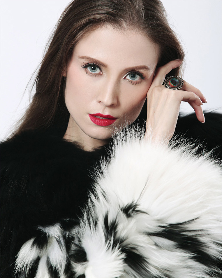 3-4 Length Knitted Fox Fur Coat 921 Details 1