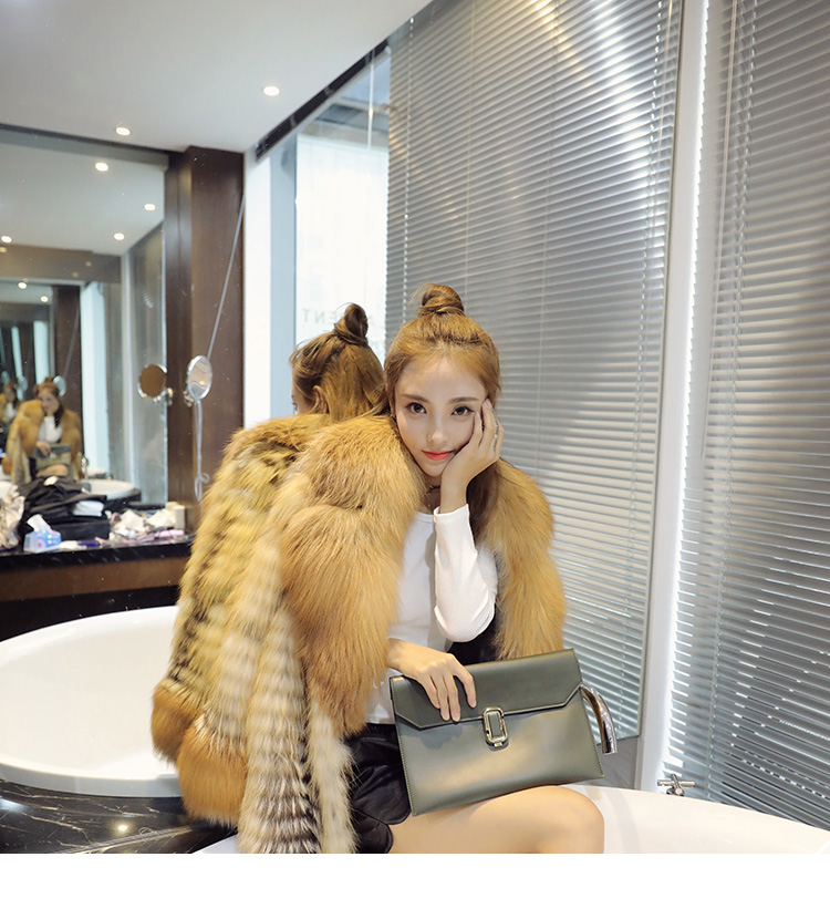 3-4 Length Fox Fur Coat with Cashmere Lining 979 Details 8