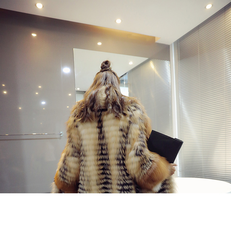3-4 Length Fox Fur Coat with Cashmere Lining 979 Details 6