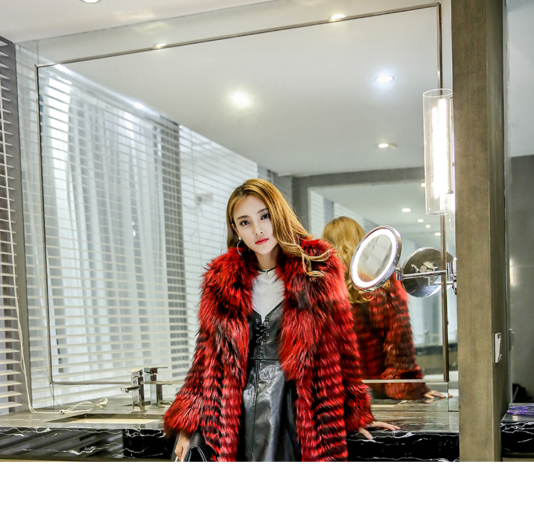 3-4 Length Fox Fur Coat with Cashmere Lining 979 Details 15