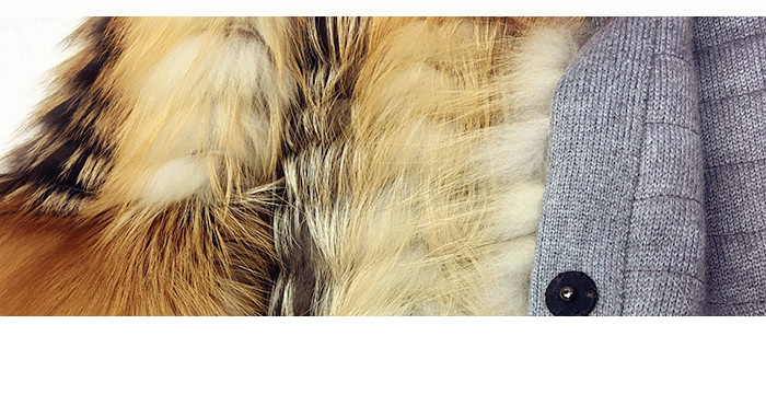 3-4 Length Fox Fur Coat with Cashmere Lining 979 Details 27