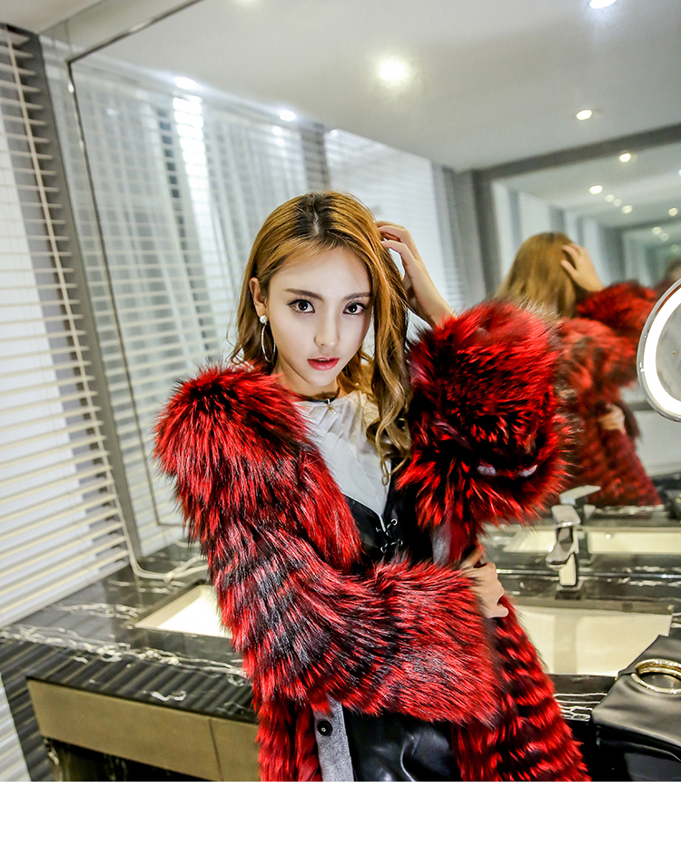 3-4 Length Fox Fur Coat with Cashmere Lining 979 Details 16
