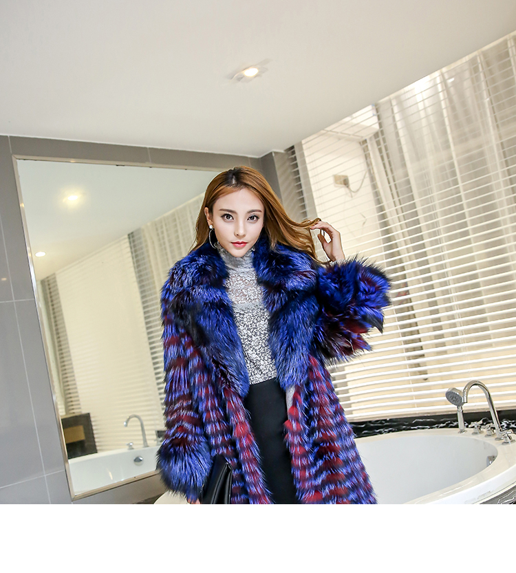 3-4 Length Fox Fur Coat with Cashmere Lining 979 Details 24