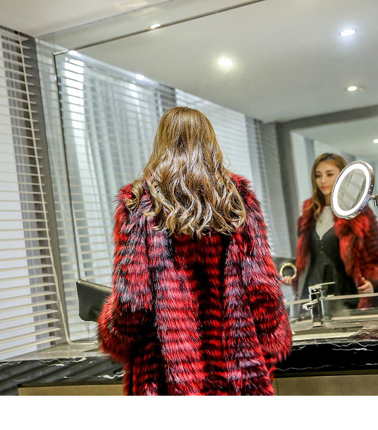 3-4 Length Fox Fur Coat with Cashmere Lining 979 Details 19