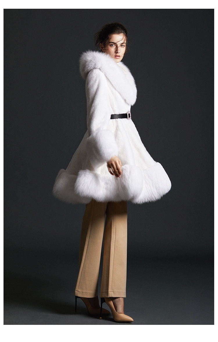 Mink Fur Coat With Fox Fur Trim 0064-3