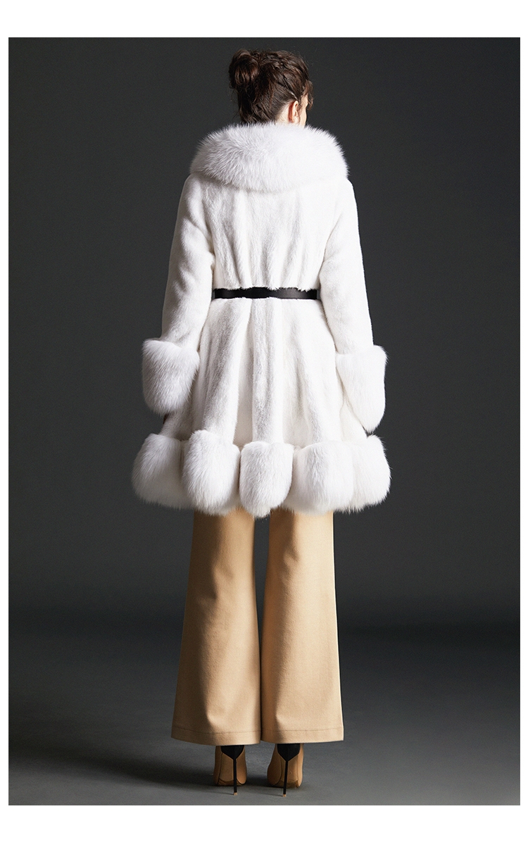 Mink Fur Coat With Fox Fur Trim 0064-4