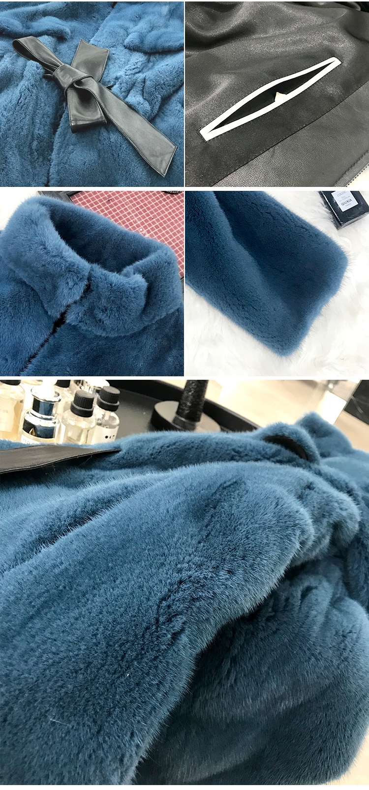 Belted Mink Fur Coat 0108-2