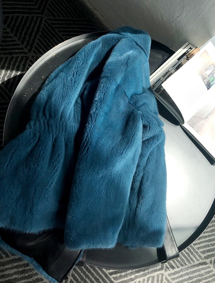 Belted Mink Fur Coat 0108-1