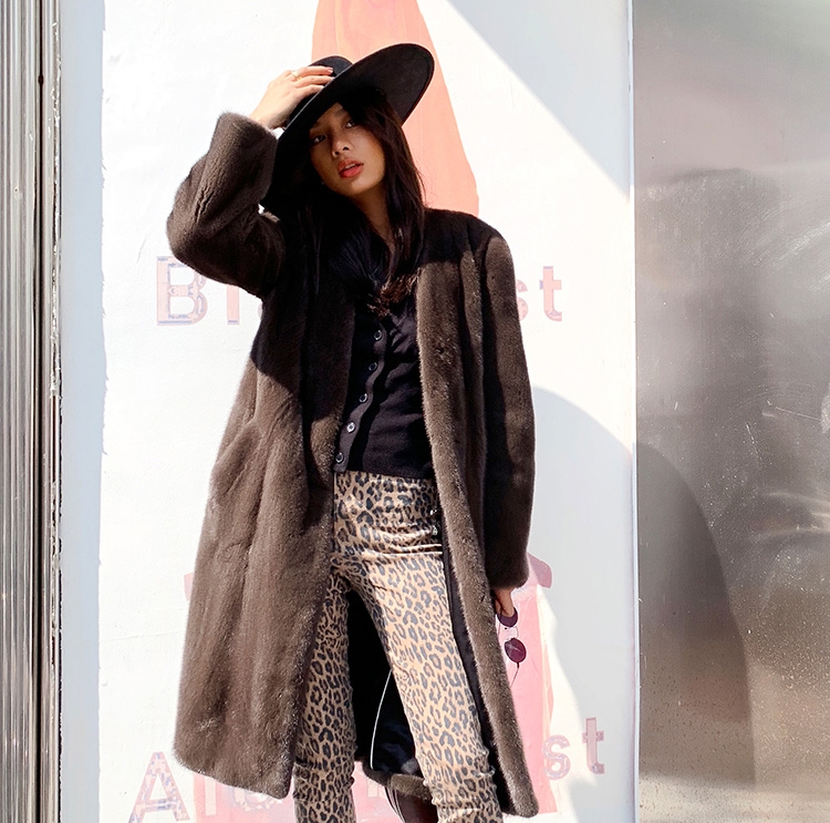 Belted Mink Fur Coat 0109-7