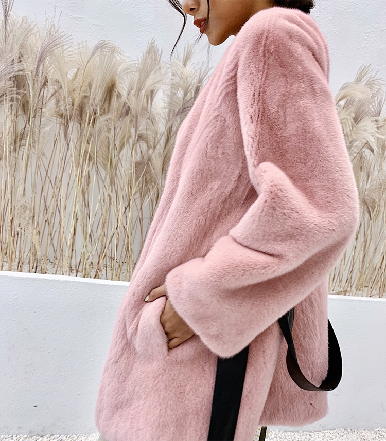 Mink Fur Coat with Leather Belt 0110-4
