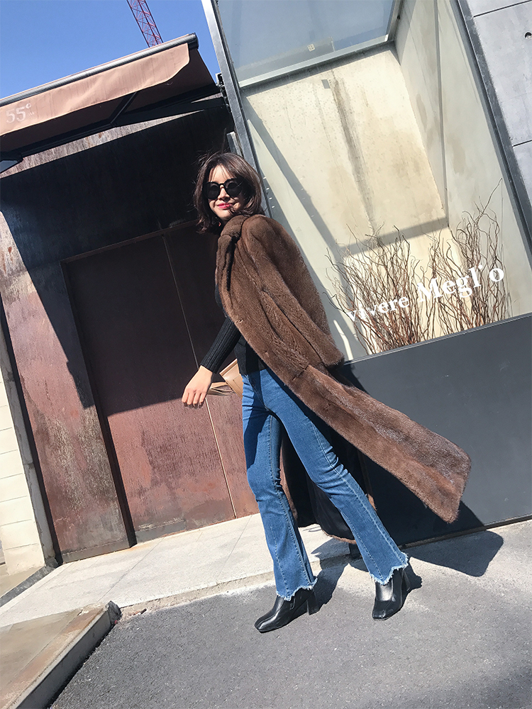 Full Length Royal Mink Fur Coat 010 Details 12