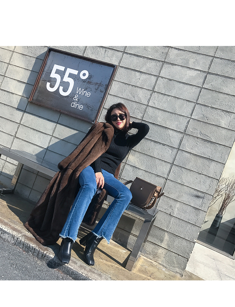 Full Length Royal Mink Fur Coat 010 Details 22