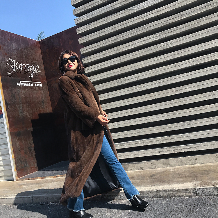 Full Length Royal Mink Fur Coat 010 Details 15