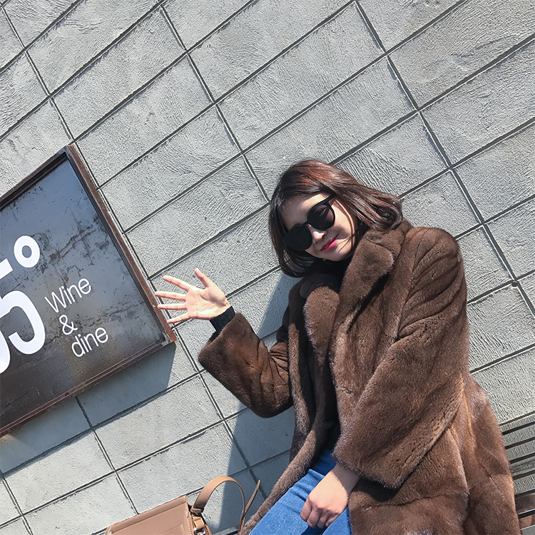 Full Length Royal Mink Fur Coat 010 Details 18