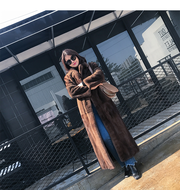 Full Length Royal Mink Fur Coat 010 Details 10