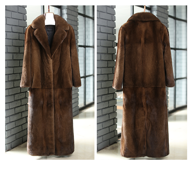 Full Length Royal Mink Fur Coat 010 Details 3