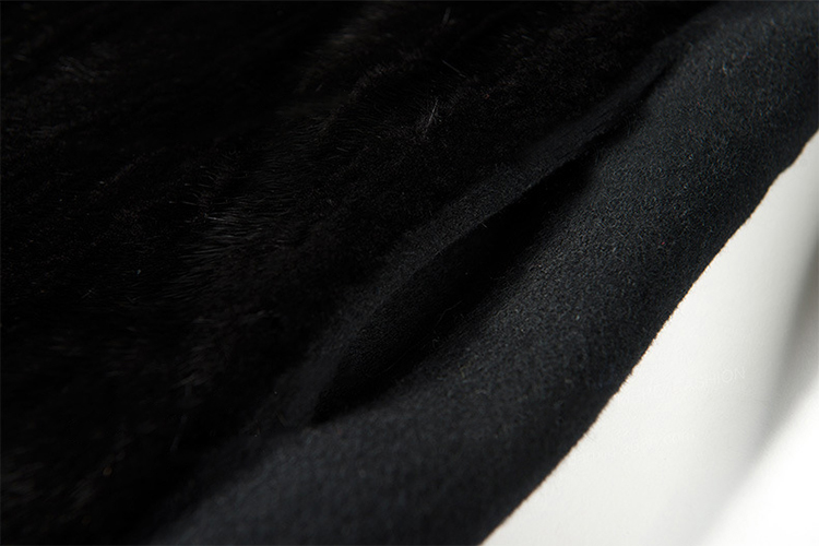 Double-faced Woolen Jacket with Mink Fur Trim 709 Details 5