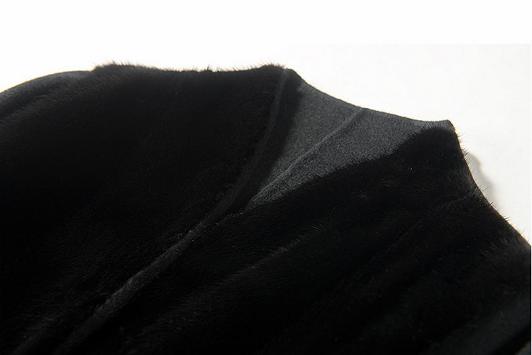 Double-faced Woolen Jacket with Mink Fur Trim 709 Details 1