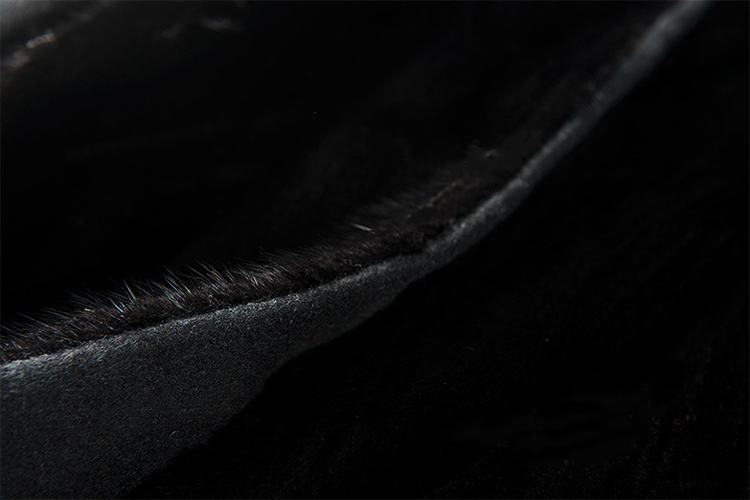 Double-faced Woolen Jacket with Mink Fur Trim 709 Details 4