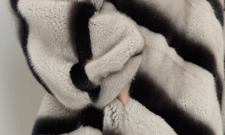 Hooded Mink Fur Coat 736 Details 2