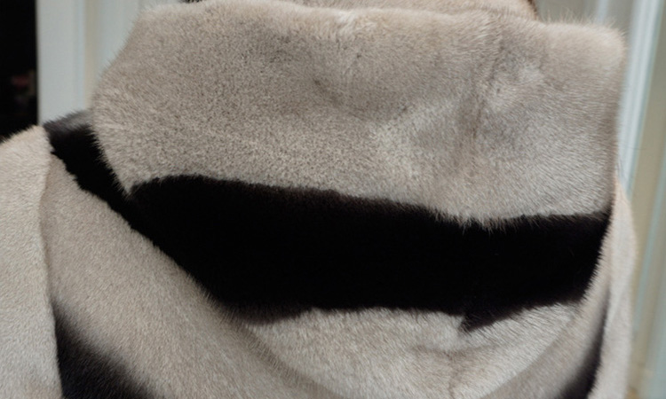 Hooded Mink Fur Coat 736 Details 3