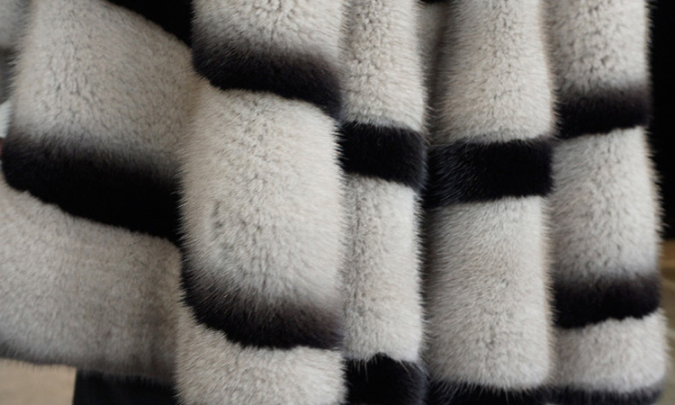 Hooded Mink Fur Coat 736 Details 4