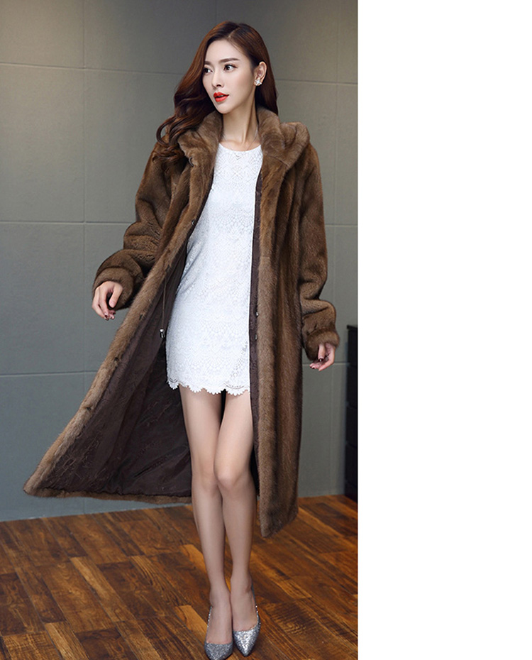 Hooded Mink Fur Coat 741 Details 1