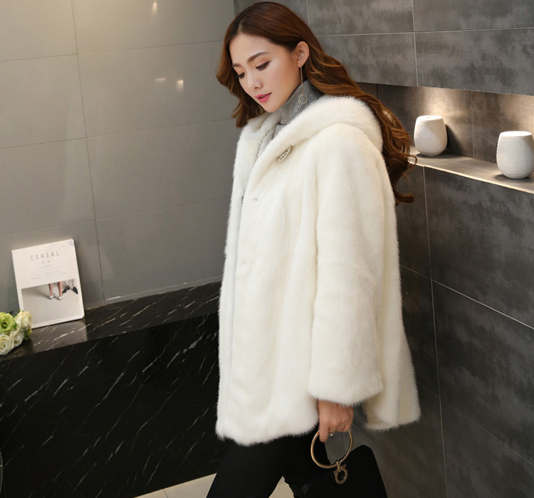 Hooded Mink Fur Coat 753 Details 3