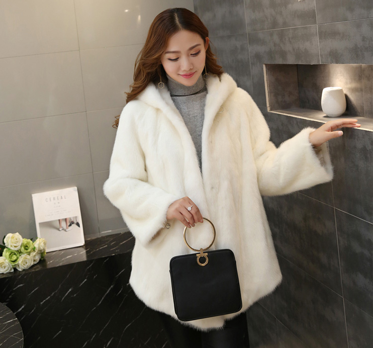 Hooded Mink Fur Coat 753 Details 1
