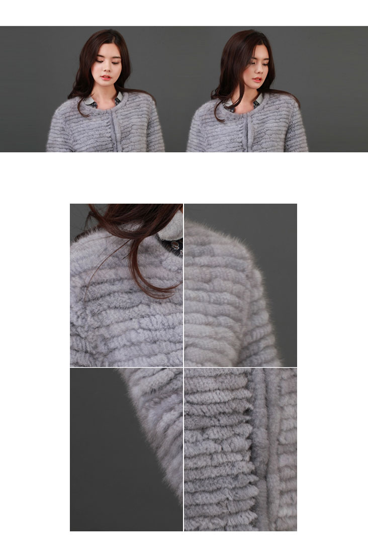 Knitted Mink Fur Coat 845 Details 01
