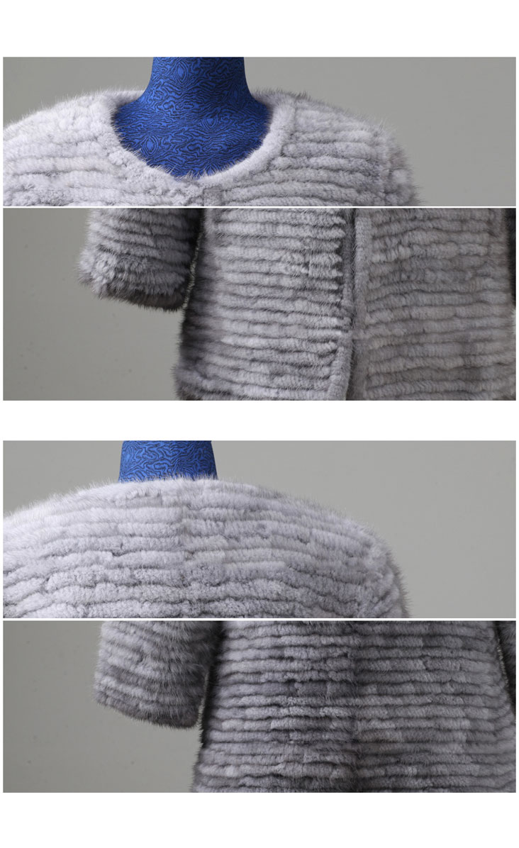 Knitted Mink Fur Coat 845 Details 03