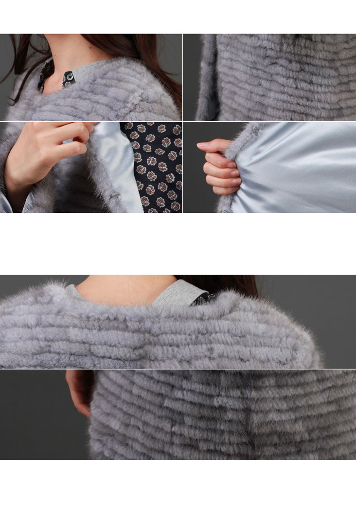 Knitted Mink Fur Coat 845 Details 02