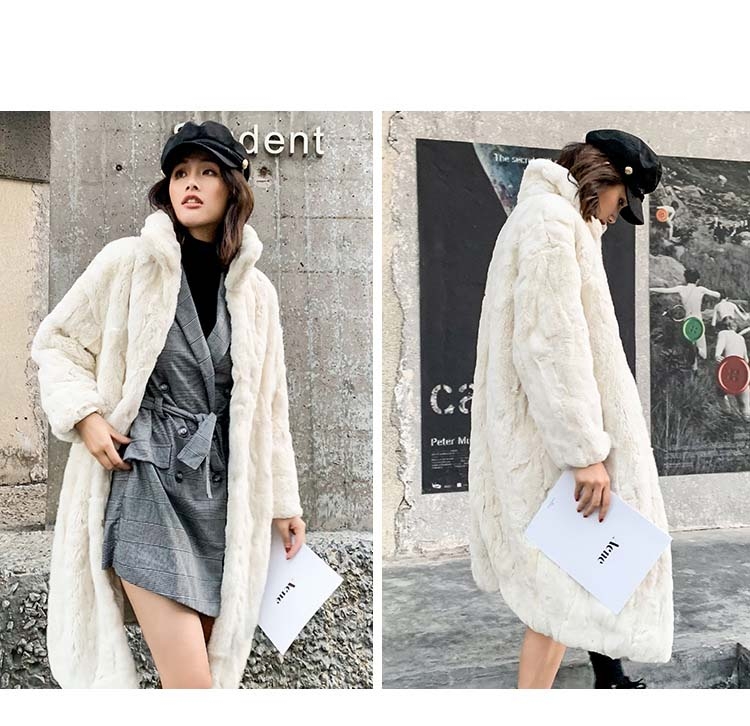 Rex Rabbit Fur Long Coat 0036b-1