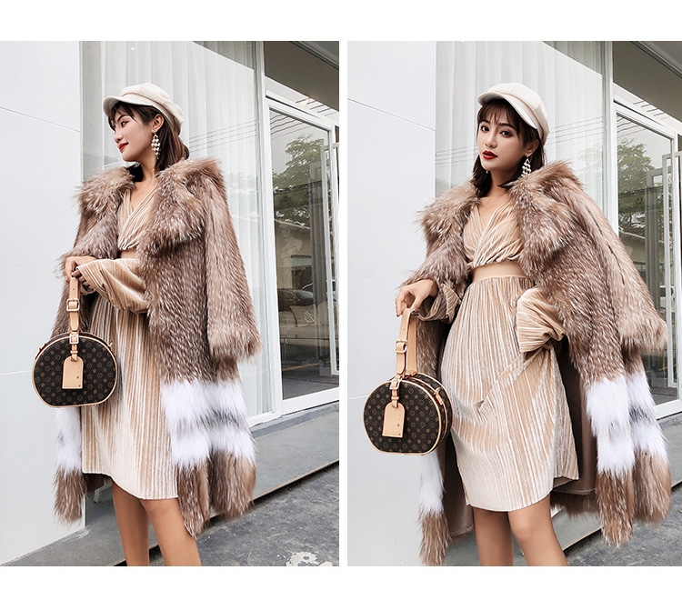 Knitted Fox Fur Coat 301-1