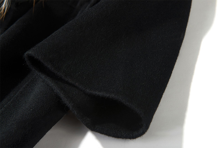 Hooded Woolen Coat With Raccoon Trimming 713 Details 7