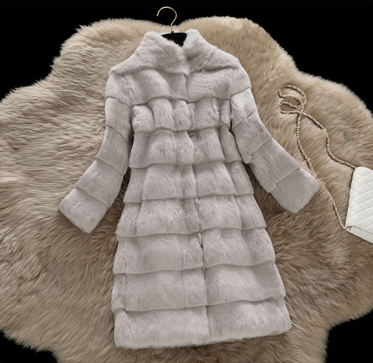Sheared Rabbit Fur Coat 723 Details 7