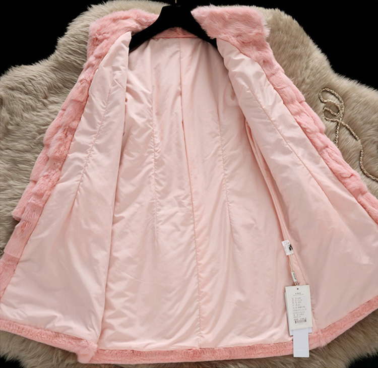 Sheared Rabbit Fur Coat 723 Details 16