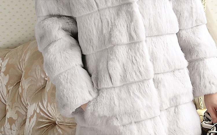 Sheared Rabbit Fur Coat 723 Details 2