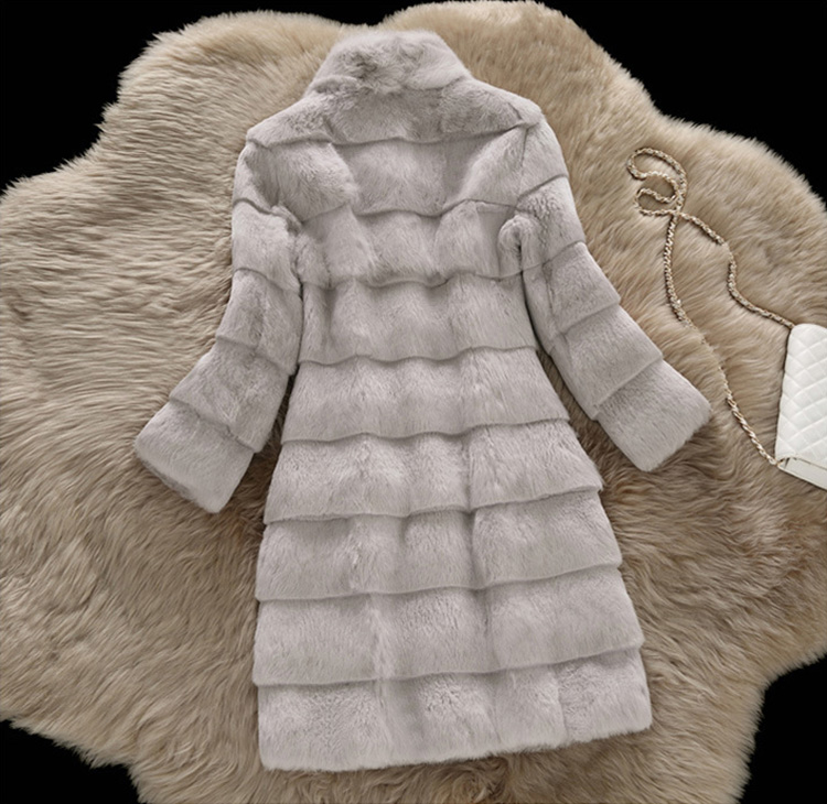 Sheared Rabbit Fur Coat 723 Details 8