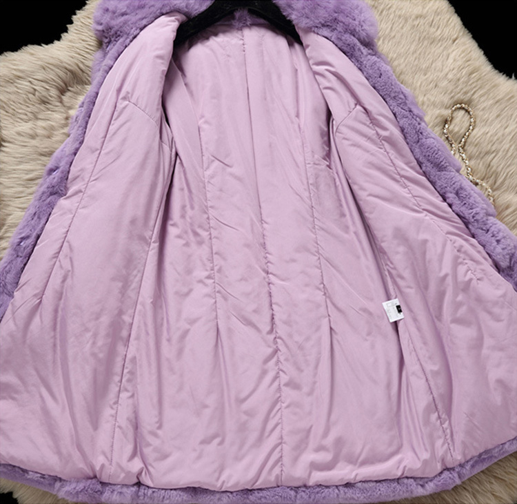 Sheared Rabbit Fur Coat 723 Details 11