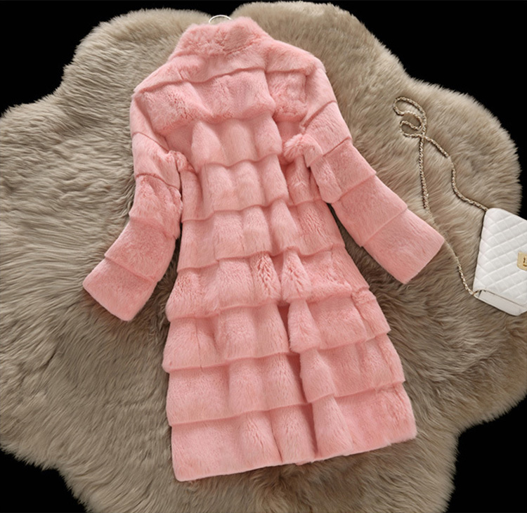 Sheared Rabbit Fur Coat 723 Details 15
