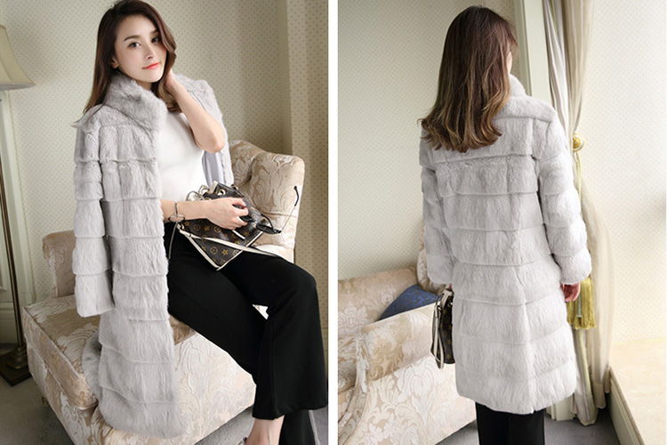Sheared Rabbit Fur Coat 723 Details 6