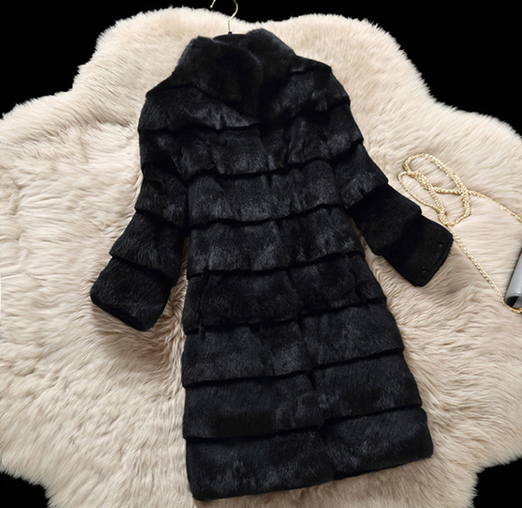 Sheared Rabbit Fur Coat 723 Details 12