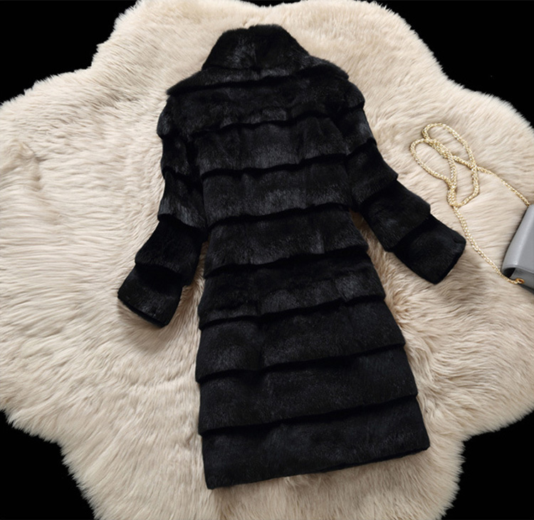 Sheared Rabbit Fur Coat 723 Details 13