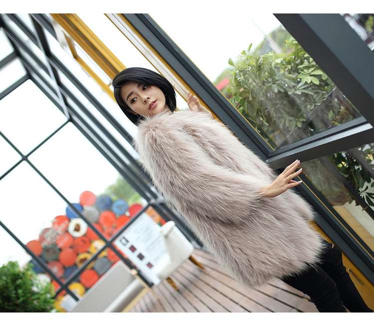 Knitted Raccoon Fur Coat 772 Details 6