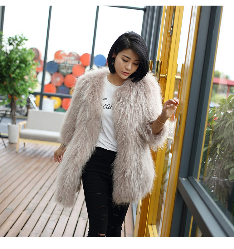 Knitted Raccoon Fur Coat 772 Details 9