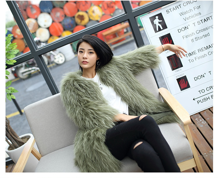 Knitted Raccoon Fur Coat 772 Details 10