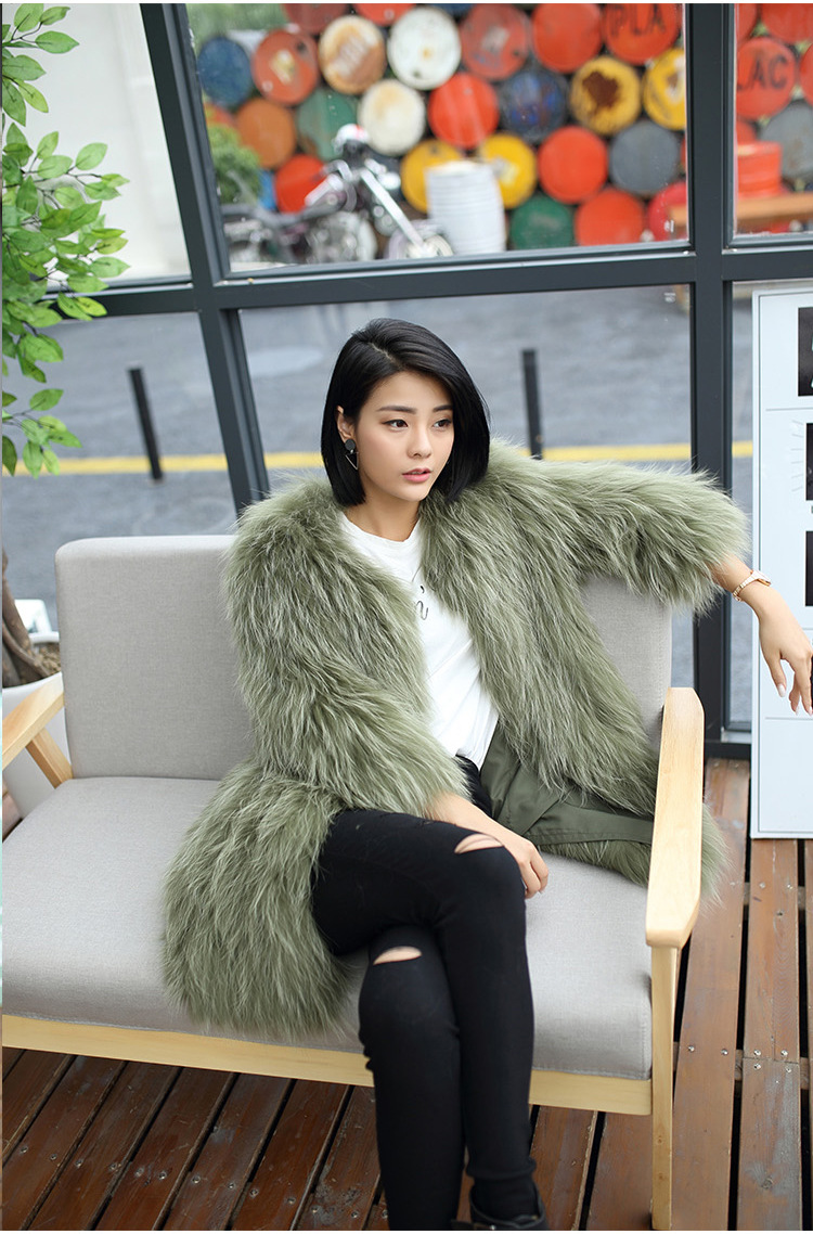 Knitted Raccoon Fur Coat 772 Details 14