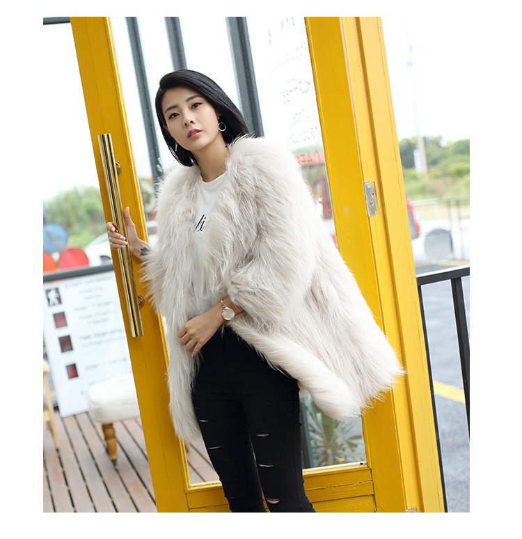 Knitted Raccoon Fur Coat 772 Details 12